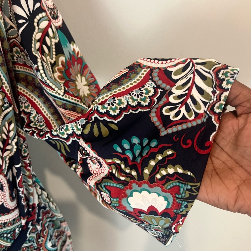 Tacera Paisley Print Dress with bell sleeves size 1X - Picture 4 of 4